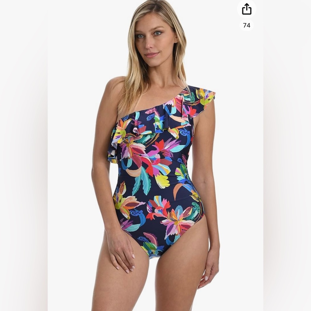 One Shoulder Ruffle Mio One Piece Swimsuit 20W